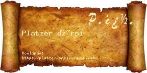 Platzer Örsi névjegykártya
